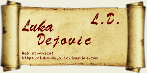 Luka Dejović vizit kartica